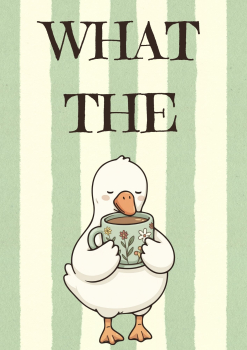 Bügelbild What the Duck Kaffee / Tee Grün